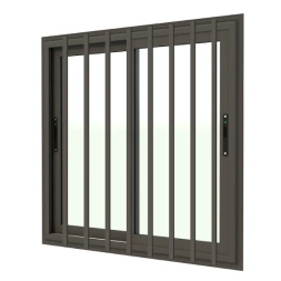 Fenêtre Coulissante Barreaude 2 vantaux alu Blanc vitre 6mm 1200x115mm