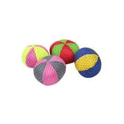 Balle chat 5 cm souris 10 cm tissu plume rouge bleu